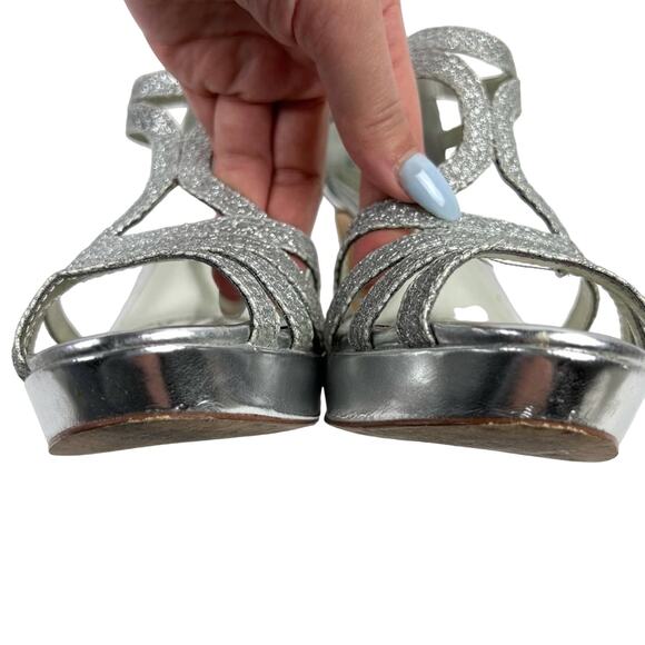 Alfani Women’s Tacy Silver Metallic Platform Strappy Formal Heels 8.5 - Picture 6 of 12